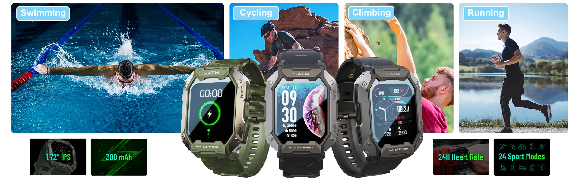 2022 Men's Smart Watch 5ATM Waterproof 380mAh Long Standby Multi-dial HD Screen Sport Watches Outdoor Smartwatch For Man Xiaomi