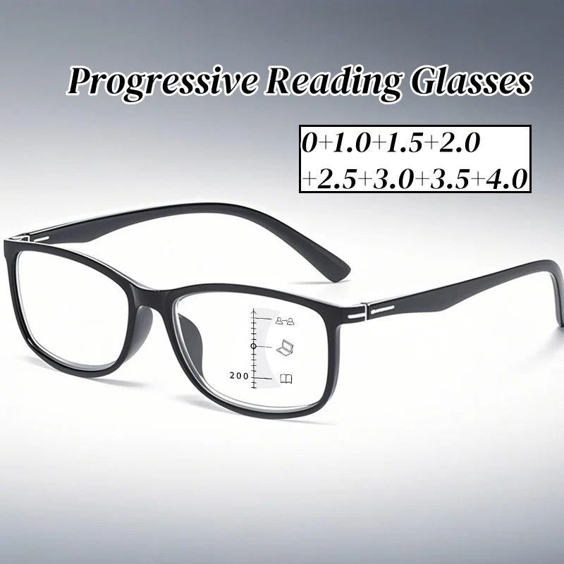 Trendy Progressive Multifokale Lesebrille Anti-blau Licht Hyperopie Brillen für Männer Frauen Retro Mode Presbyopie Brille