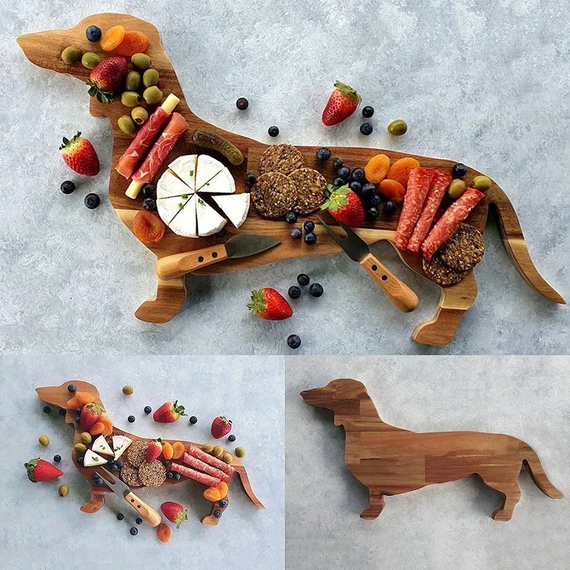 DachshundDogDinnerPlateSausageDogDinnerPlateWoodenDecorative