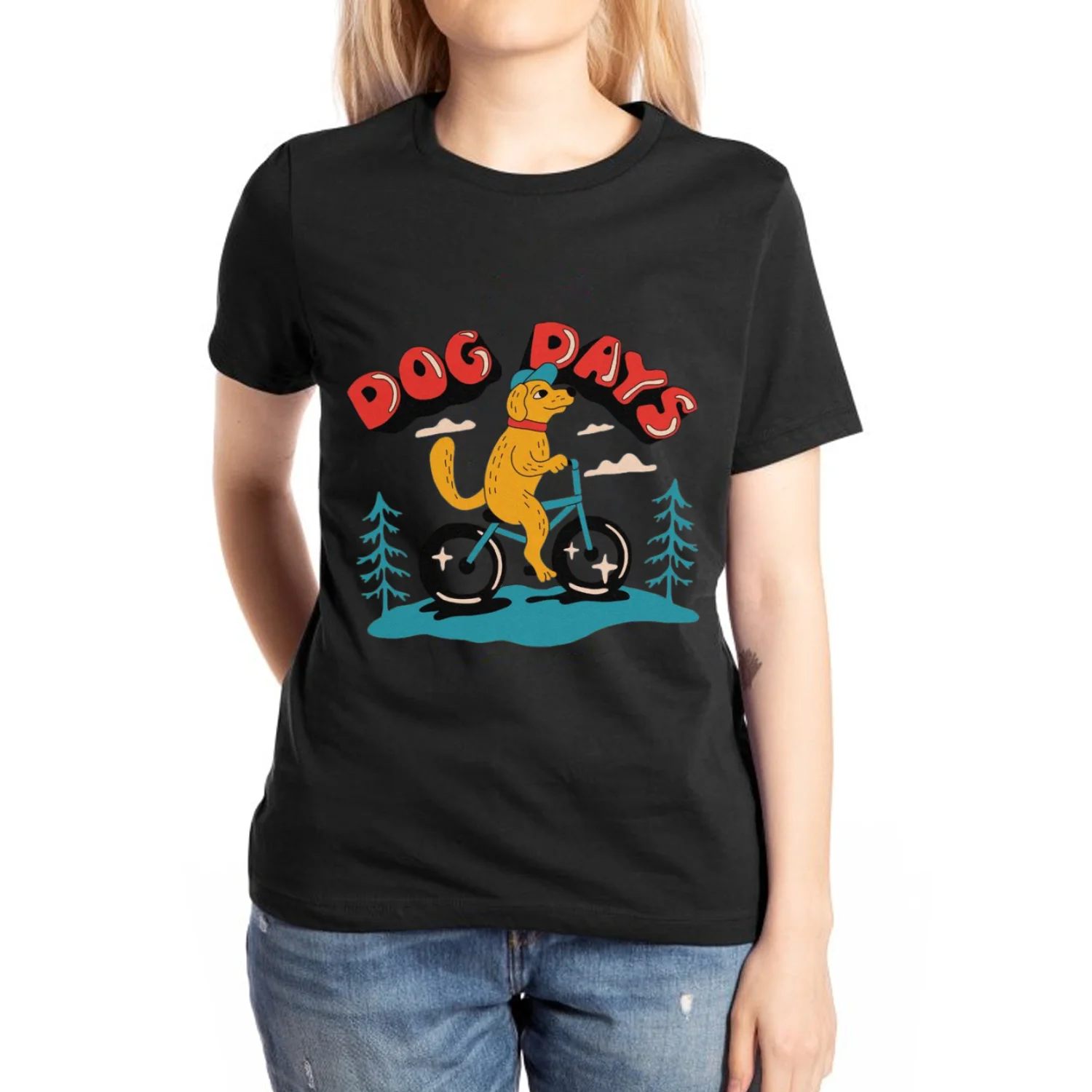 

Футболка женская свободного покроя с круглым вырезом, хлопок, смешной Повседневный Топ с мультяшным принтом собаки, с короткими рукавами, в стиле унисекс, лето 2024