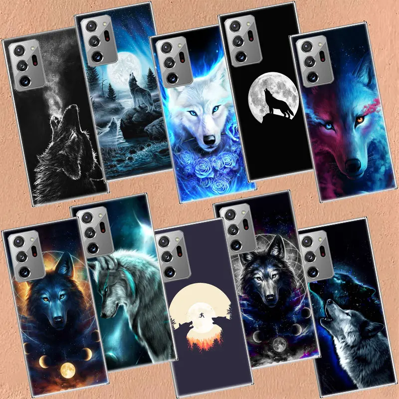 Custodia Per Telefono Moon Roaring Wolf Per Samsung Galaxy A04 A04S A14 A24 A34 A54 M11 M12 M21 M30S M31 M31S M51 M52 M60S M80S F12 F52 F6