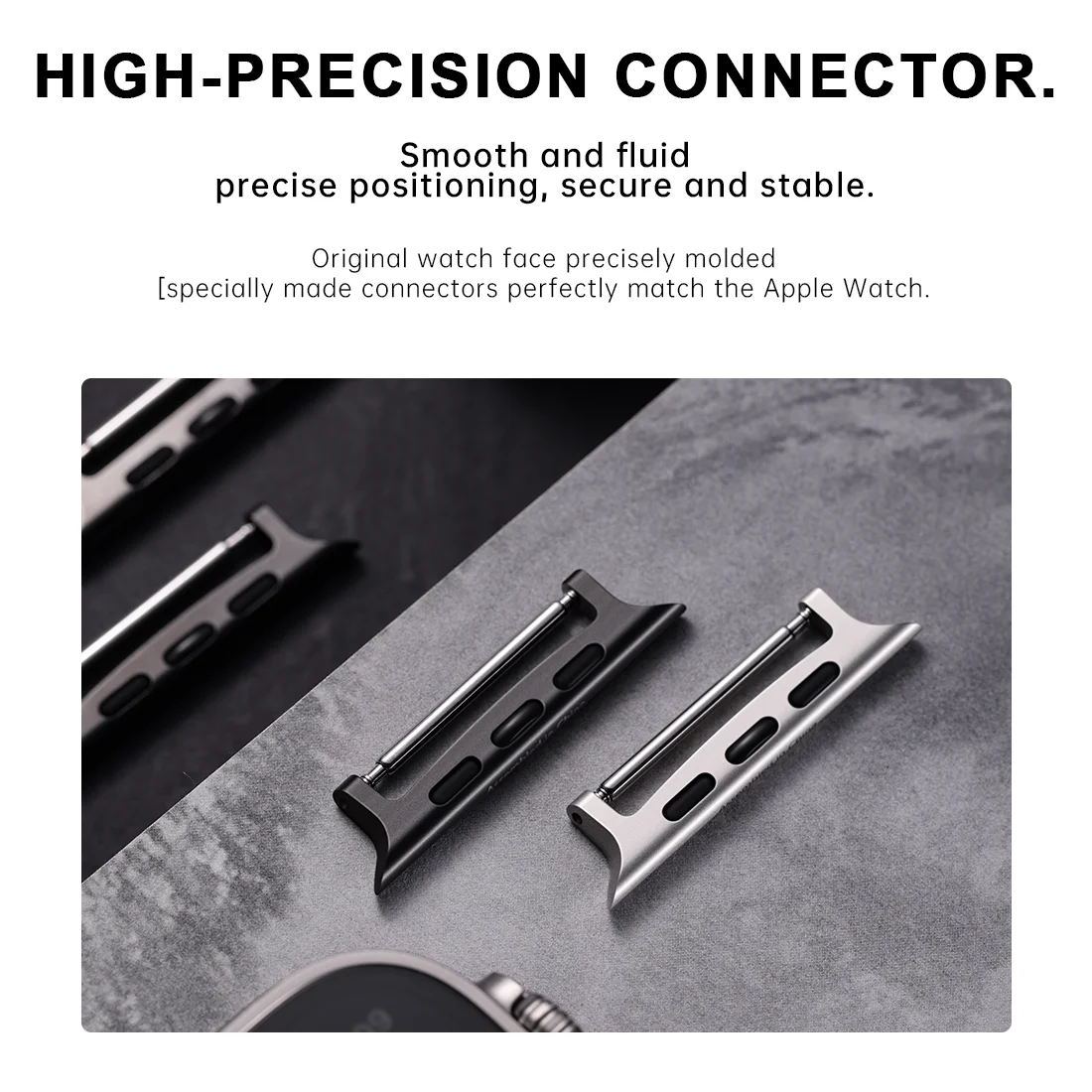 2pcs Stainless Steel Apple Watch Band Adapter Connector