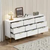 3 / 9 Drawers, Chest of Drawers,Dressers with Storage,Storage Cabinet with Golden Legs for Bedroom, Living Room, White / Black 4
