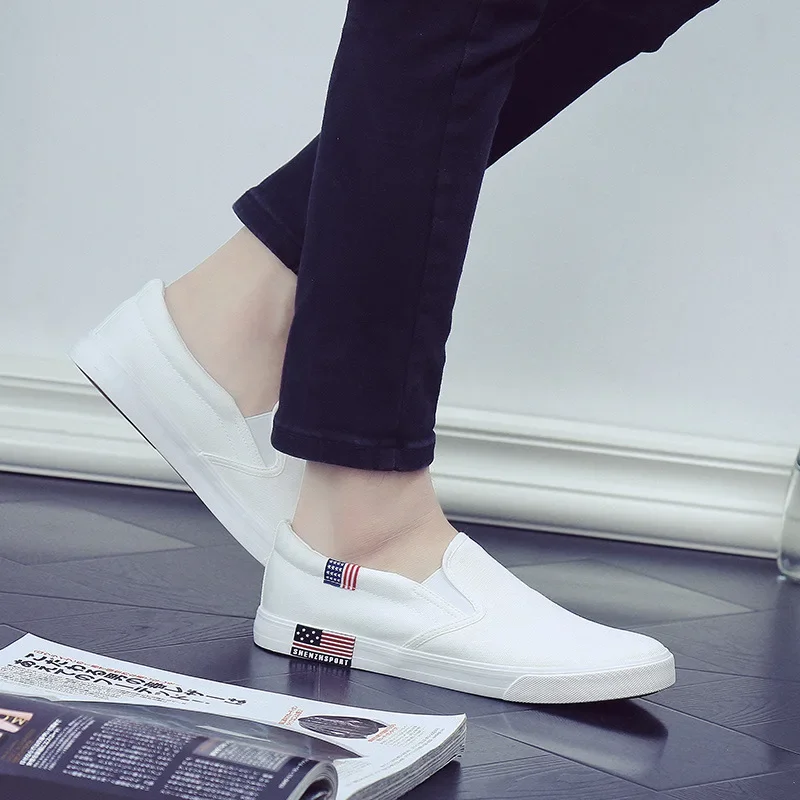 Men Casual Shoes Canvas Luxury 2025 Mens Loafers Breathable Slip on FlatsMale Vulcanized Shoes White Driving Shoes Plus Size 47 6