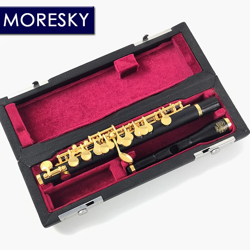 Ebony Piccolo C Key Cupronickel Gold Plated Body Material Grenadilla MPC-1631 MORESKY flute instrument wind music instrument