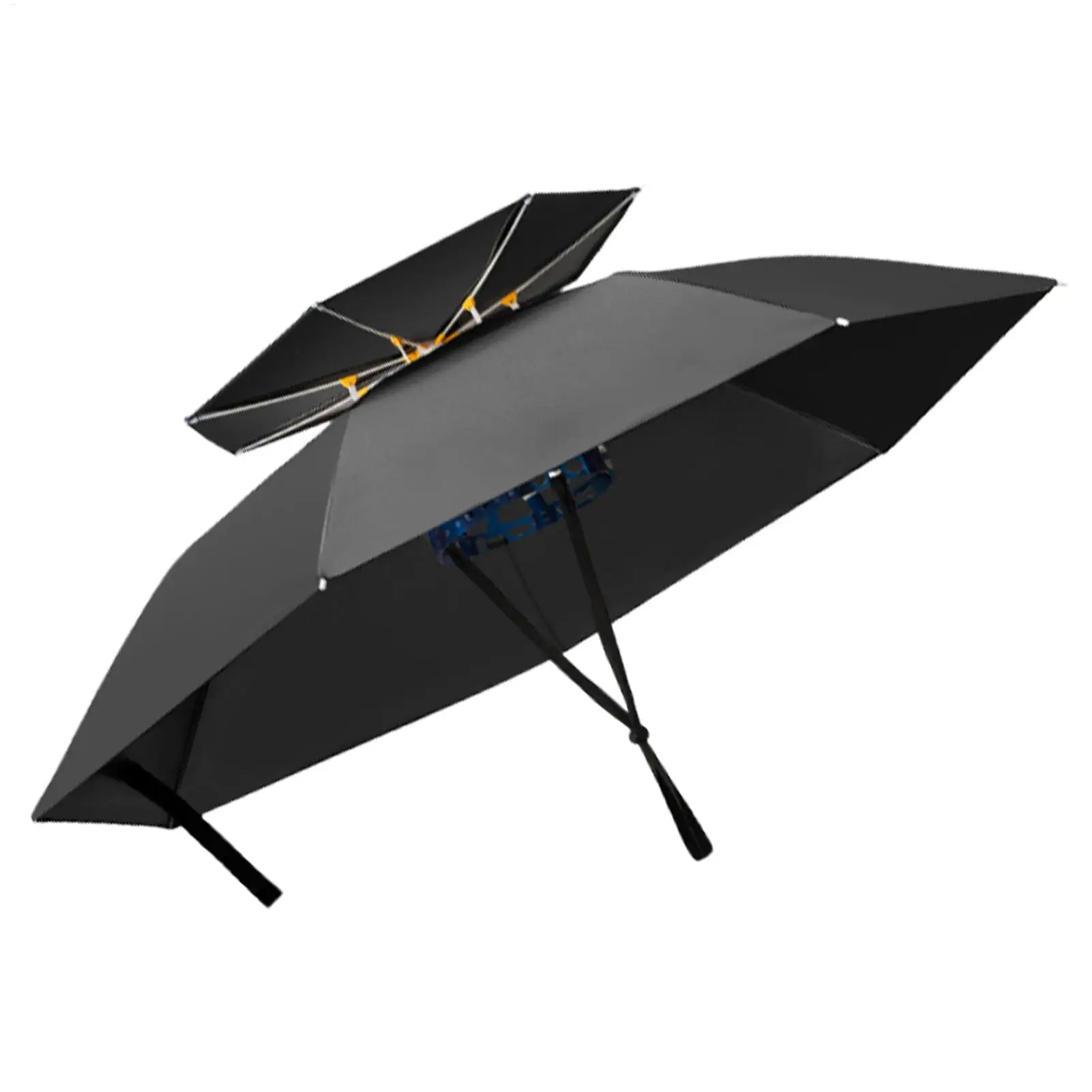 Adult UV Protection Waterproof Double-Layer Hat Umbrella