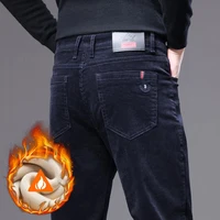 High Quality Winter Warm Fleece Corduroy Pants Men Thicken Business Small Straight Slim Outdoors Cargo Work Casual Trouser Male