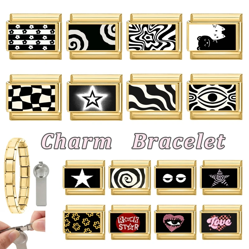 Vintage Golden Y2K Charm Bracelet Stainless Steel