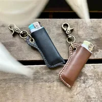 Étui pour briquet en cuir pu Vintage, porte-clés pour hommes, briquet portable, manchon de protection 2