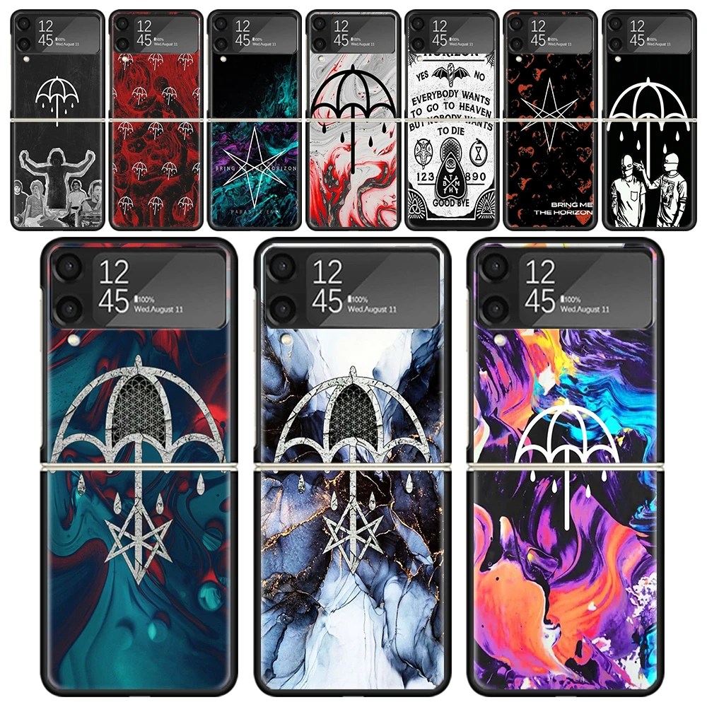 Brake Me The Horizons Custodia Rigida Mobile Pieghevole Antiurto Per Samsung Galaxy Z Flip 4 3 5G Tpu Custodia Nera Per Telefono Flip4 Cover