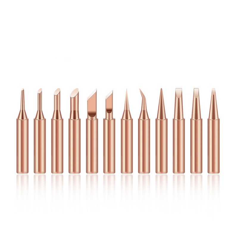 10Pcs Soldering Iron Tip Pure Copper 900M Soldering Iron Head Set Inside Hot Bare Copper Electric Soldering Iron Welding Tools