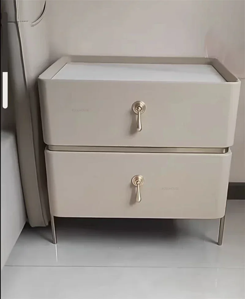 Description Picture 4 of itemEuropean Wooden Slate Nightstands Nordic Home Bedside Table Light Luxury Bedroom Furniture Simple Storage Cabinet with Drawers