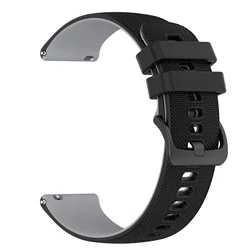 Versatile Soft Silicone Watch Band - 20/22mm Strap Bracelet in Assorted Colors for 22mm Universal (Black Grey)