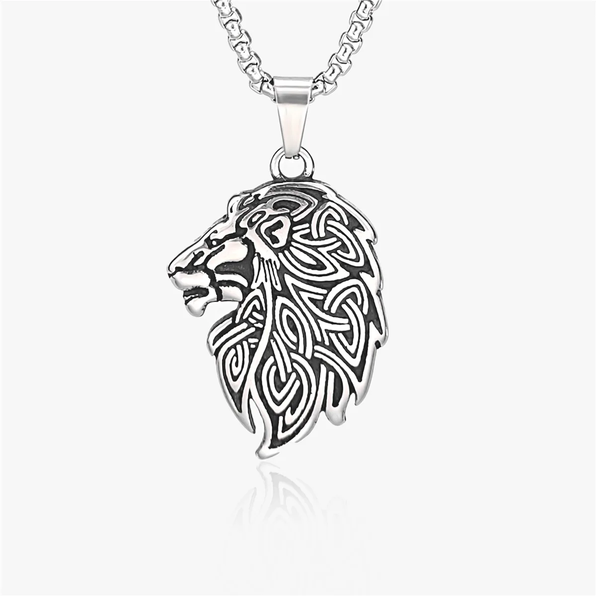 Vintage-Rune-Male-Lion-Head-Titanium-Steel-Necklace-Personalized-Heap ...