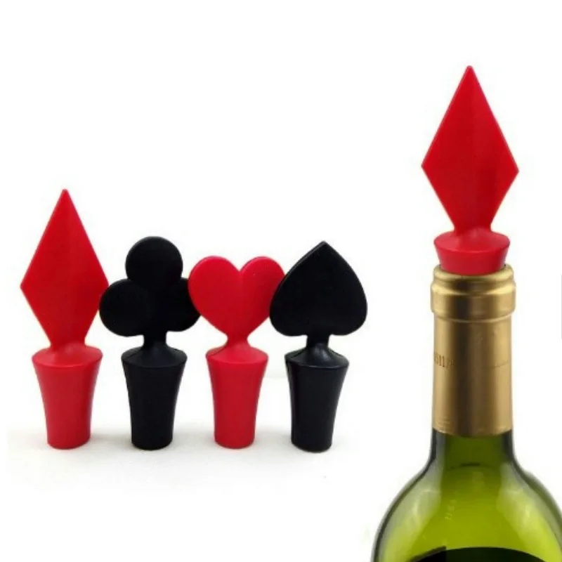 40pcs-silicone-poker-shaped-wine-stoppers-leak-free-beer-bottle-cork-stopper-plug-wine-bottle-sealer-cap-bar-tools