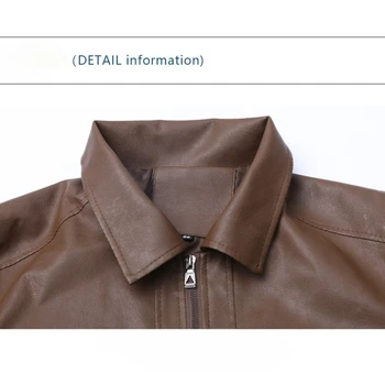 الأعمال عارضة الرجال سترة جلدية رجالي أعلى يندبروف عارضة سترة ربيع الخريف سليم صالح التلبيب عارضة سترة بولي يوريثان منفذها معطف 4