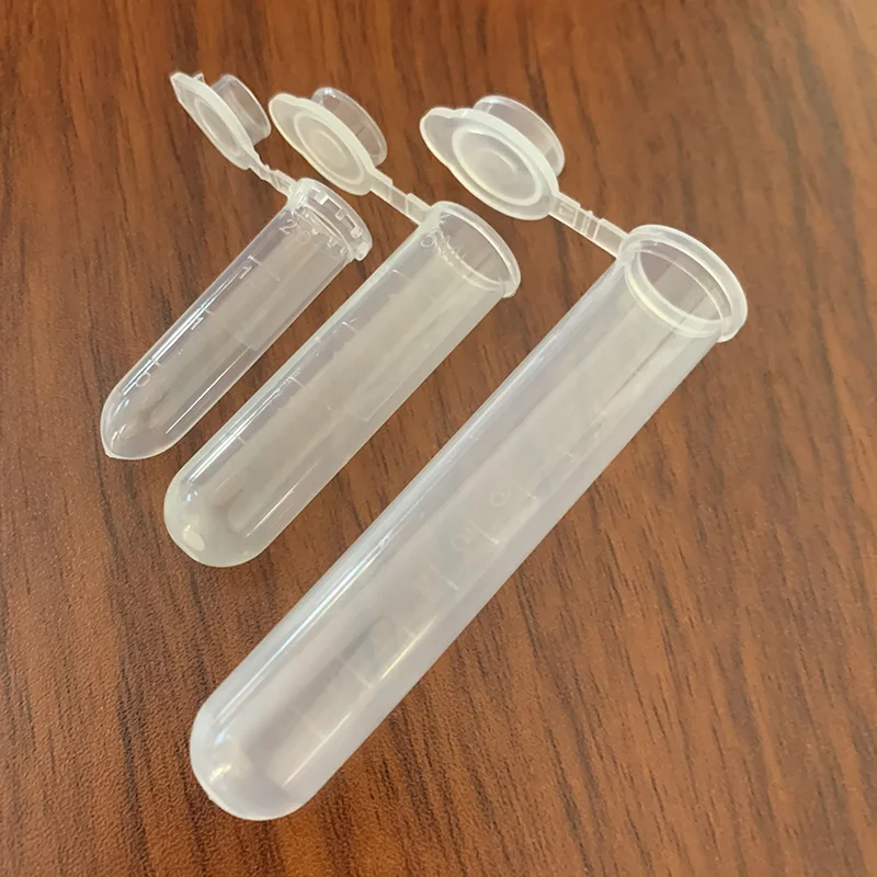 Centrifuge Tube 10PCS 2ML/5ML/10ML Laboratory Supplies Transparent Micro Plastic Test Tube Clip Container Lid