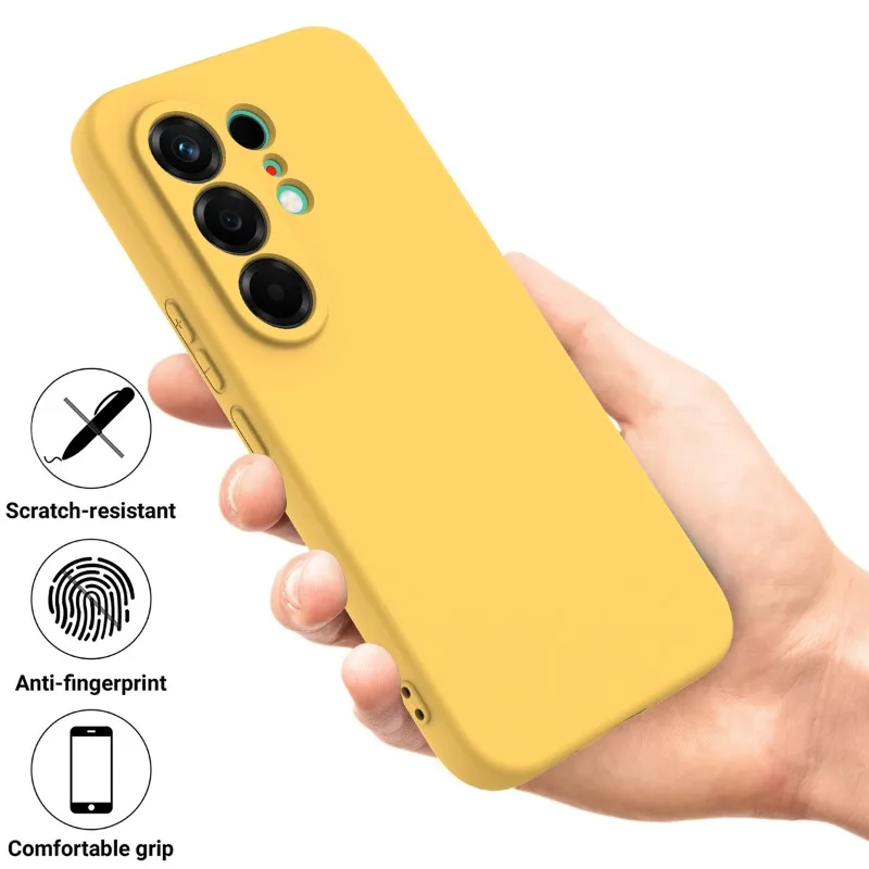 Liquid Silicone Matte TPU Shockproof Case with Ultra Camera Lens Protection and Lanyard