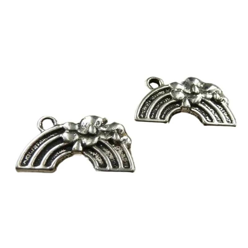 165 Stück tibetische Silber-Regenbogen-Charms-Anhänger 20 x 12 mm C3951 DIY für die Schmuckherstellung – Detail 1