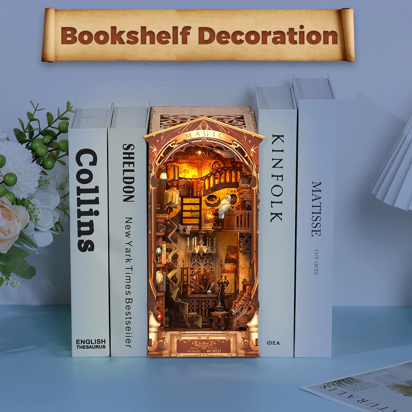Kit Fai-da-te Angolo Libro Hawaii In Miniatura | Casa Delle Bambole 3D In Legno Con Luci LED | Modello Barriera Corallina