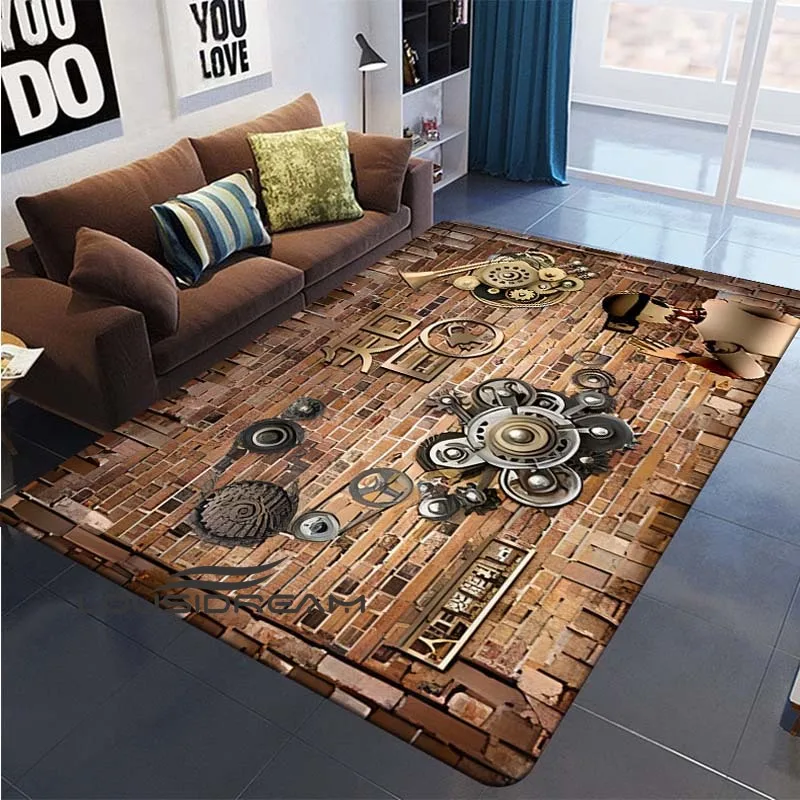 Carpets for Living Room Metal Industrial Style Punk Bar Rug Large