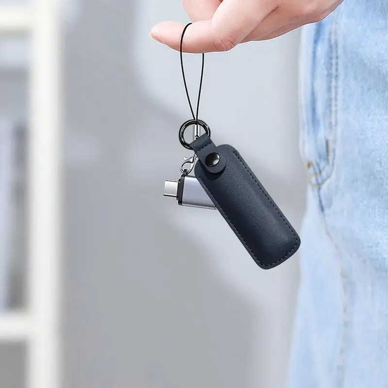 Custodia protettiva per disco U in pelle PU Custodia protettiva Custodia per unità flash USB Custodia anti smarrimento Portachiavi Accessori digitali - immagine 5