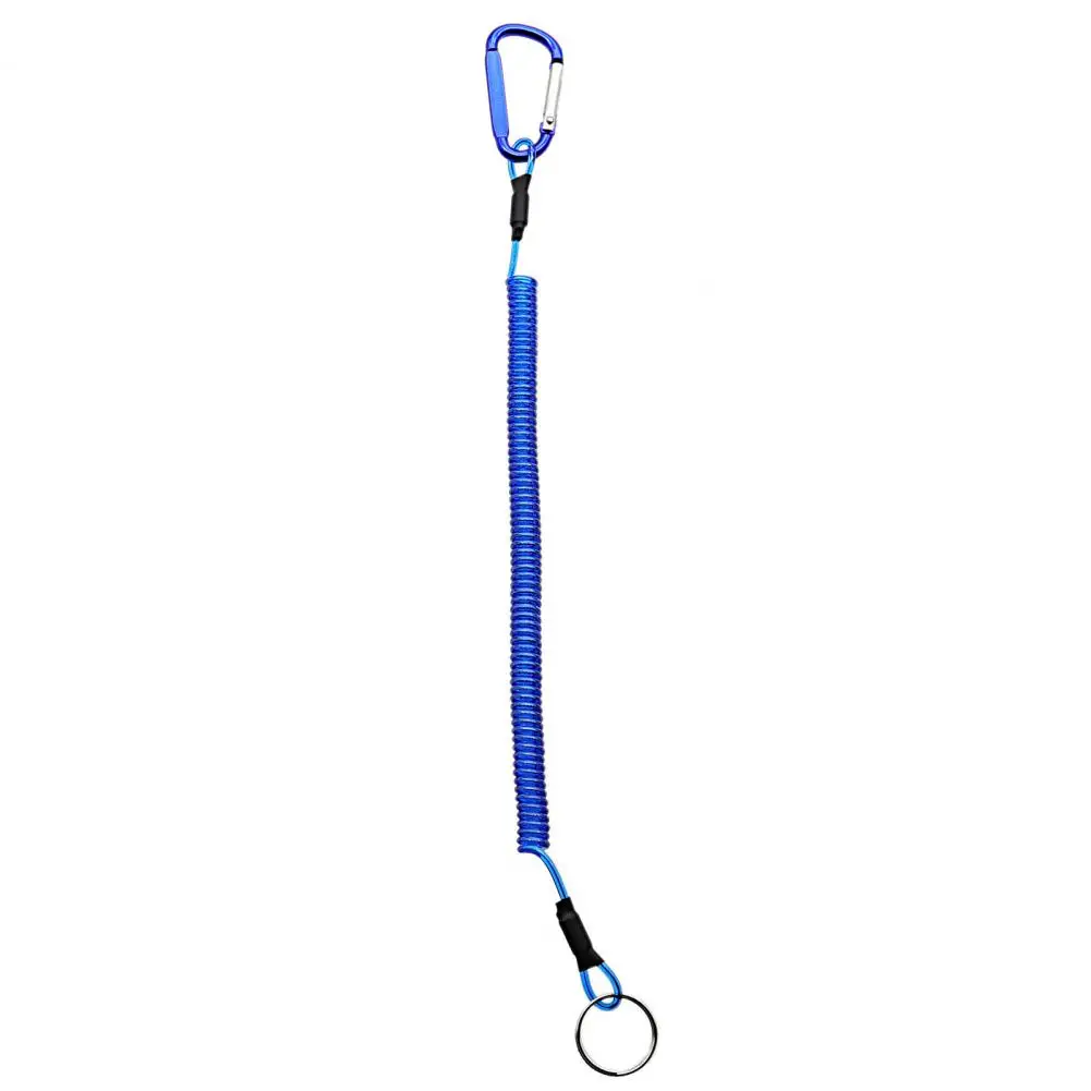Anti-lost Rope Retractable With Keyring Carabiner Coiled Spring