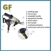 EX2 Plastic Welding Torch 3000W Extrusion plastic welding machine 220V Overload protection Extrusion amount PE/PP 1.5-2.2kg/h 2
