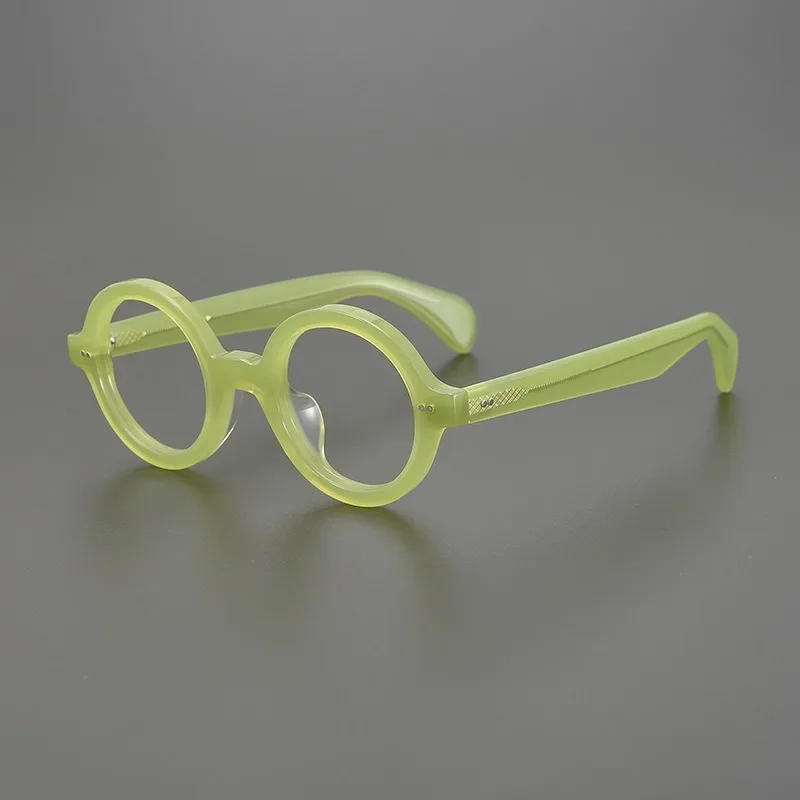 

Vintage Acetate Round Frame Glasses for Men, Handmade Black Prescription, Myopia Eyeglasses, Optical Reading Glasses, Ladies