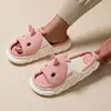 Linen Platform Slippers Women Home Cute Animal Cartoon Designer Shoes Girls Flats Fashion House Casual Footwear Elegant Big Size 2
