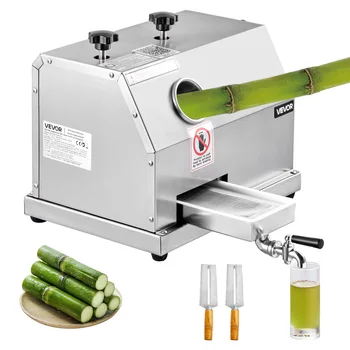 SucceBuy Commercial Sugar Cane Juicer 110LBS/H High Output Sugarcane Juicer Machine w/3 Stainless Steel Rollers 2.4" Large Inlet 1