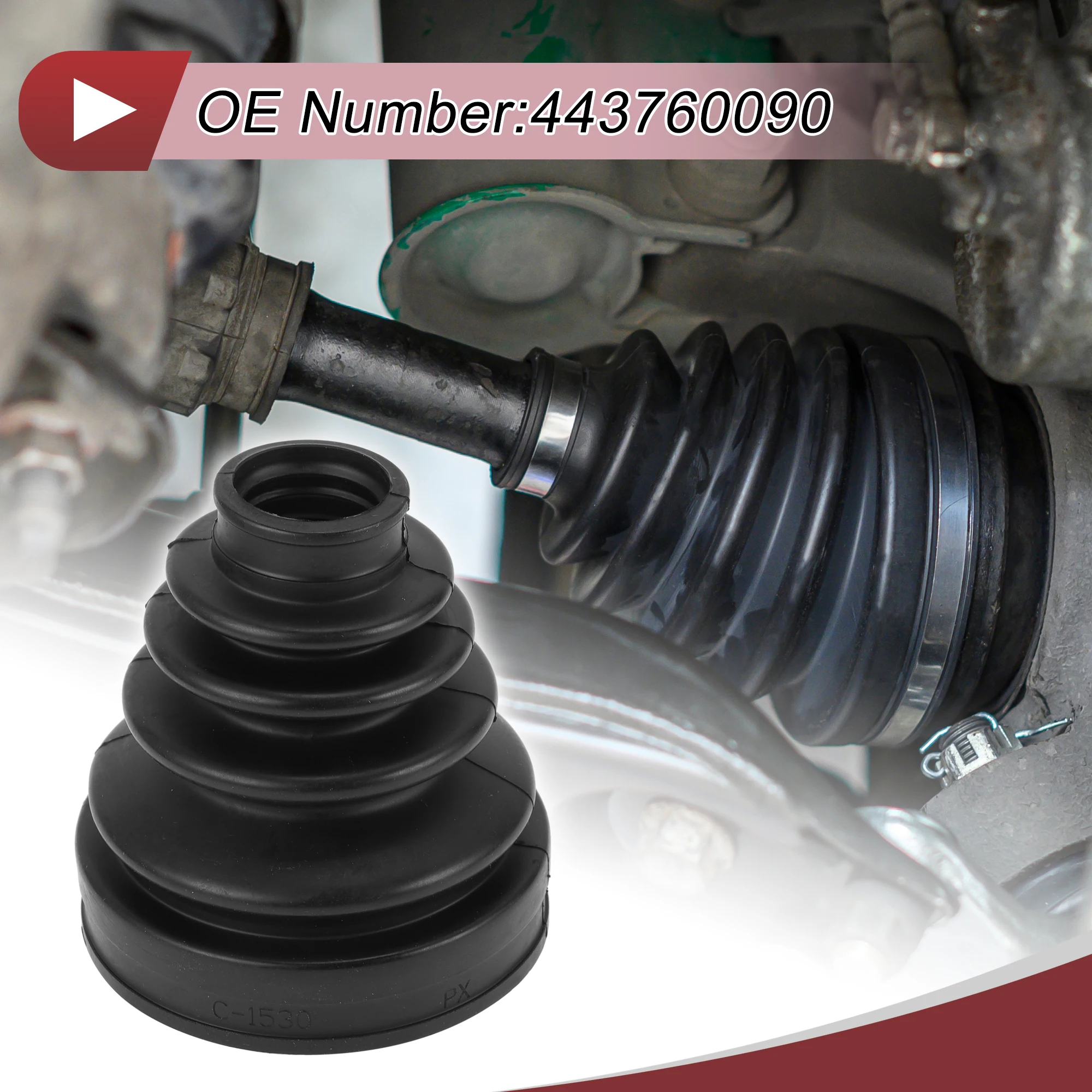 X Autohaux 1 Set CV Joint Boot Kit Inner Constant Velocity Joint Boot W/ Clamps for Lexus GX460 2011- No.443760090
