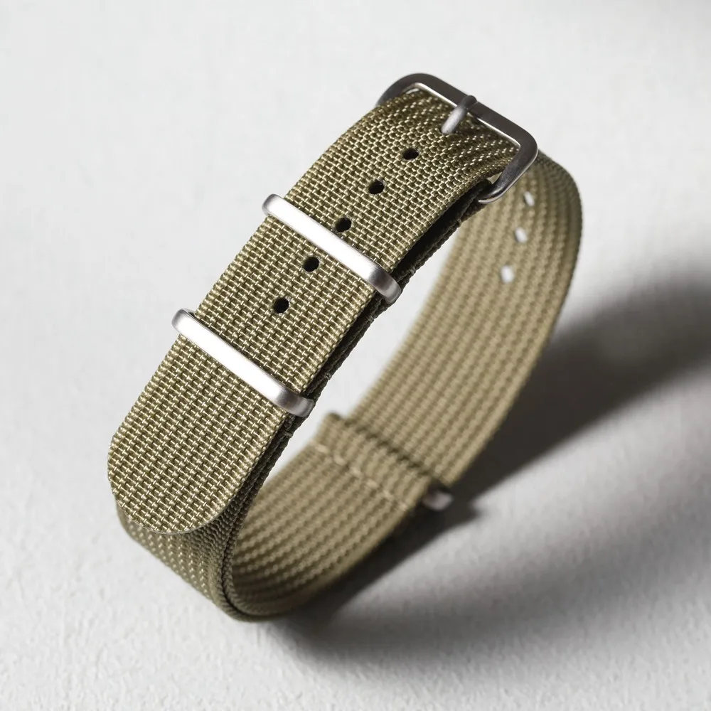 High-Density Waterproof Nylon Strap - Black, Green, Gray, Blue - Retro Style Men's Watchband