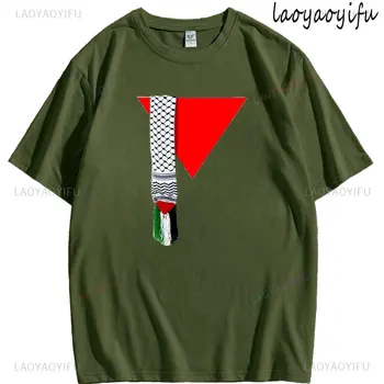 2025 Fashion Palestine Flag Summer Trend Casual Uniex Loose Shirts for Men O-Neck National Emblem Printed Sports T Shirt Tops 1