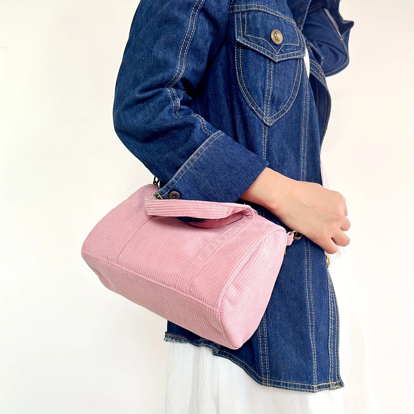 Corduroy Crossbody Bag for Women and Girls