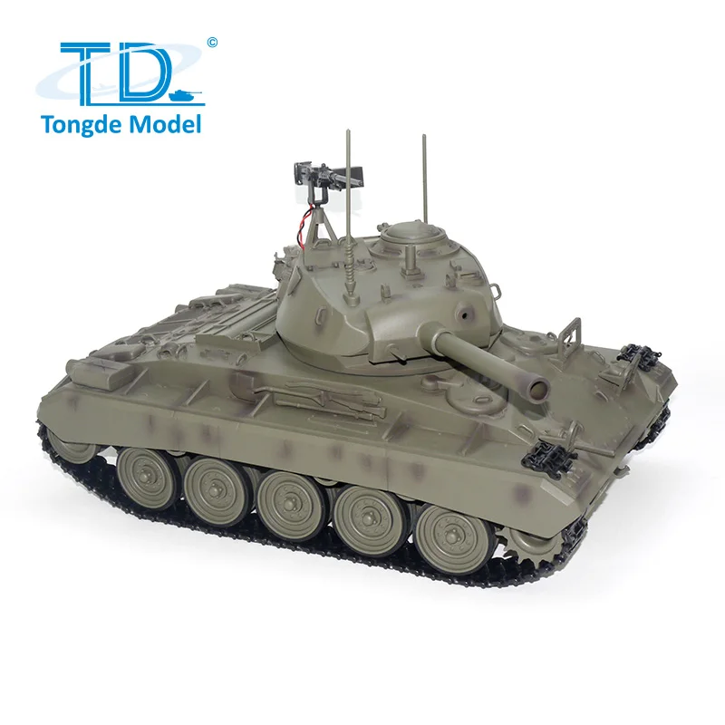 1/16 Tongde M24 Chaffee RC Tank Light Electric 320° Infrared Barrel Recoil Infantry Fighting Vehicle Model Toys for Boys Gift 2