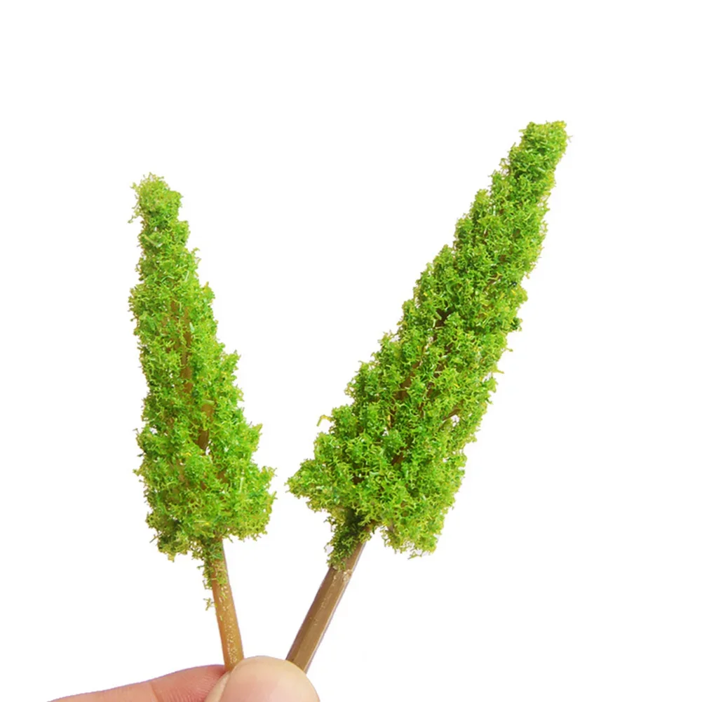 10Pcs Pine Trees 1:25 Model Train Railway Building Model Tree 3 Different Greens For OO Scale Railroad Layout Diorama Wargame 5
