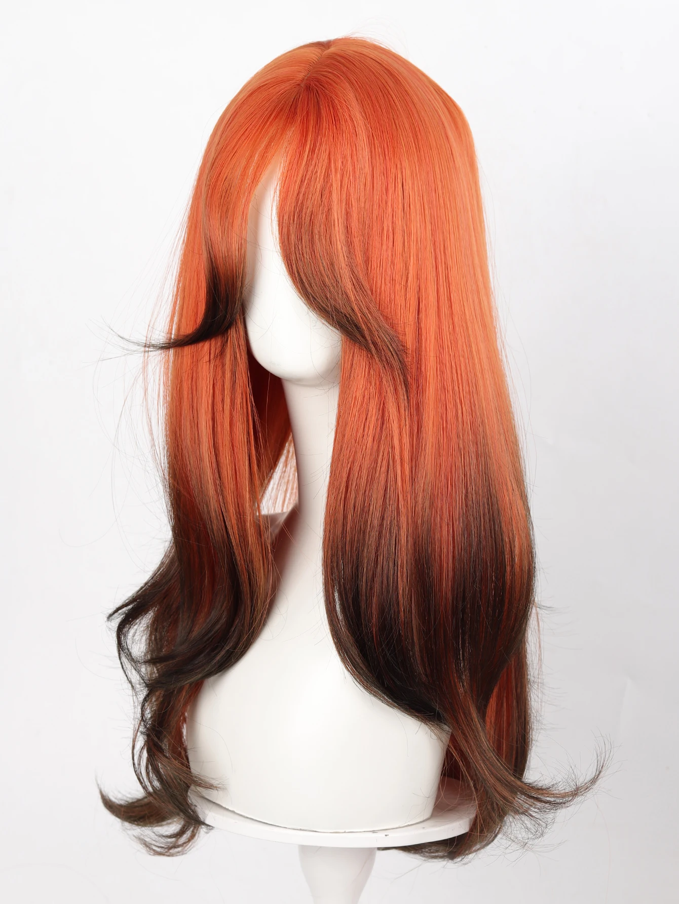 Synthetic Red Brown Black Ombre Wig for Women Cosplay