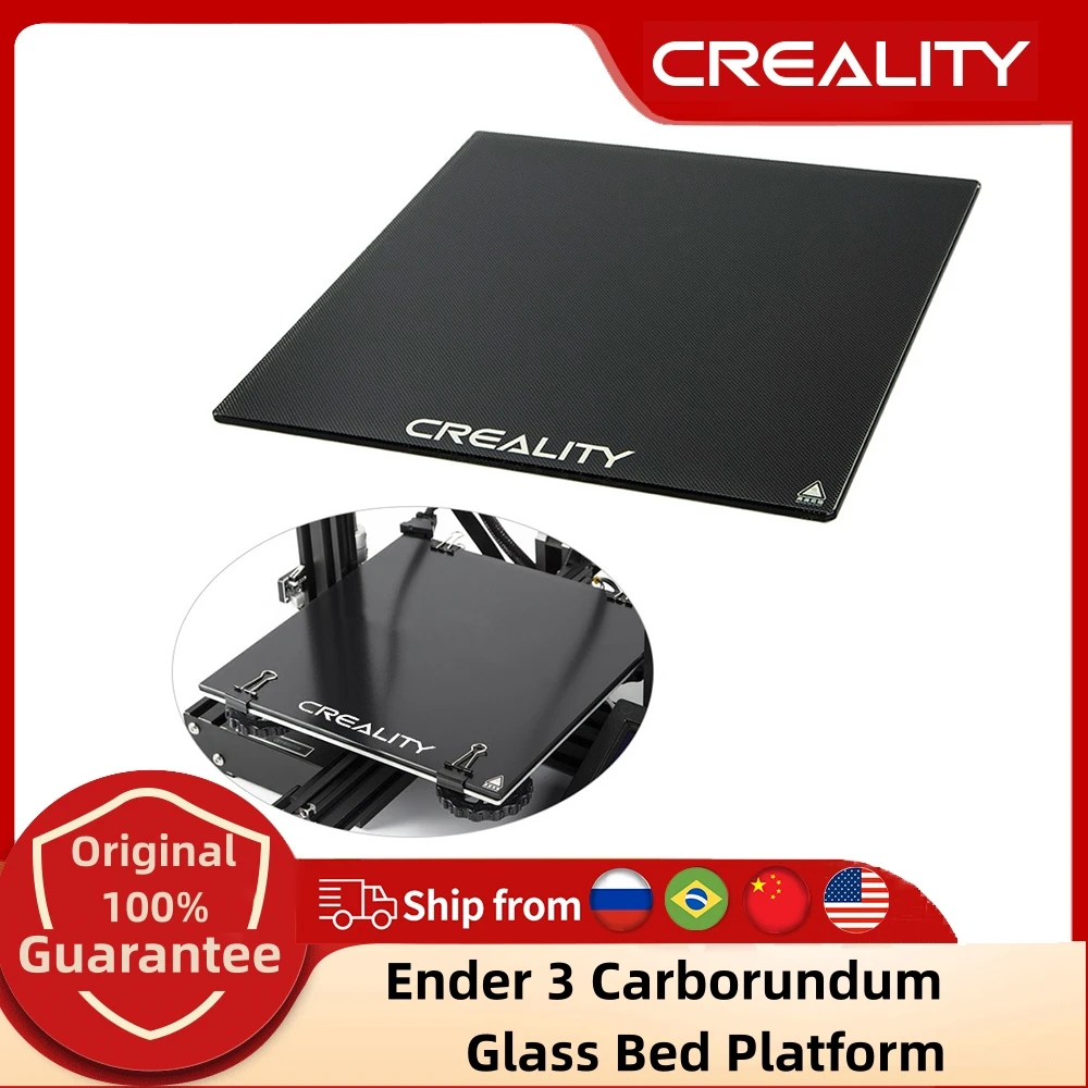Creality Ender 3 Piattaforma Letto In Vetro Carborundum 235X235X4Mm Per Stampante 3D Ender3 / Ender 3 V2 / Ender 3 Pro