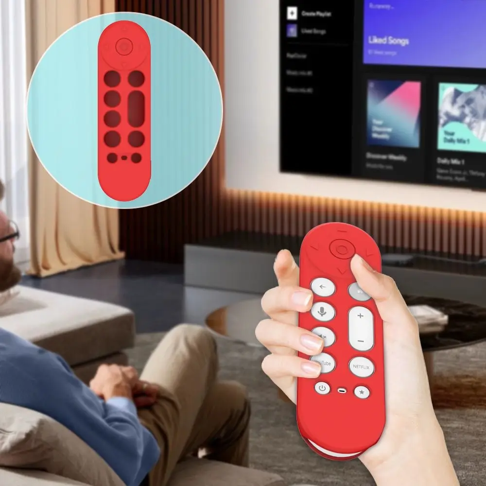 Silicone Remote Controller Cover Anti-scratch Remote Protective Case for Google TV Streamer 4K Voice Control,silicone remote case,silicone remote cover,silicone remote sleeve,remote controller cover,silicone case protector