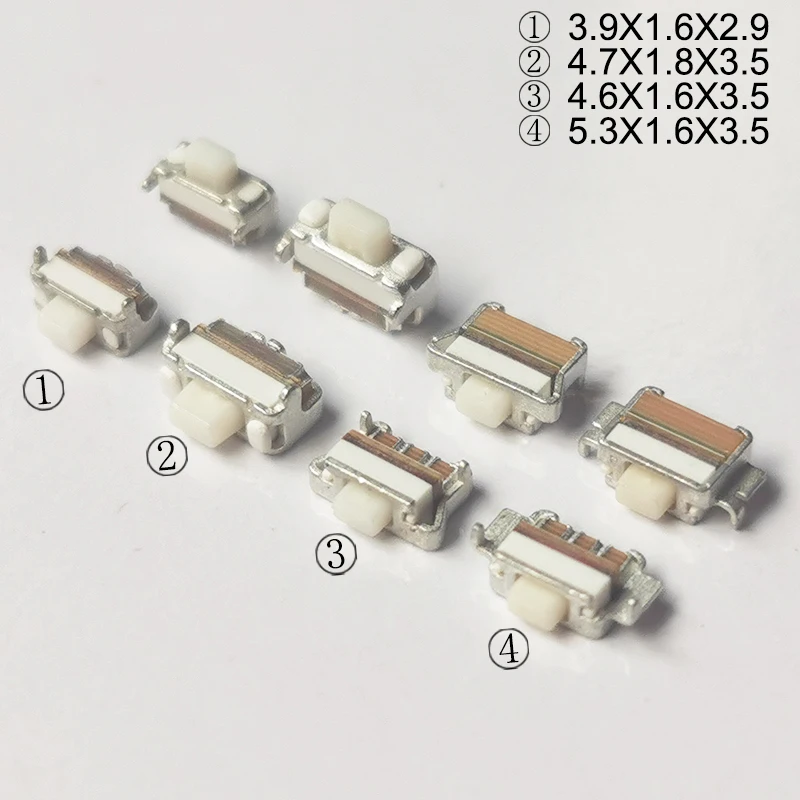 

50 шт. 3x4 2Pin 4Pin SMT 3,5x4,7 мм Мгновенный Тактильный кнопочный переключатель Боковая кнопка телефона микропереключатель монтаж печатной платы