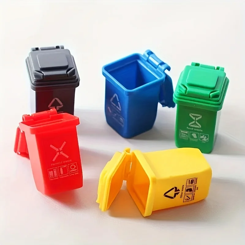 5 Mini Garbage Sorting Trash Can Accessories Simulated Garbage and Car Trash Can Party Supplies