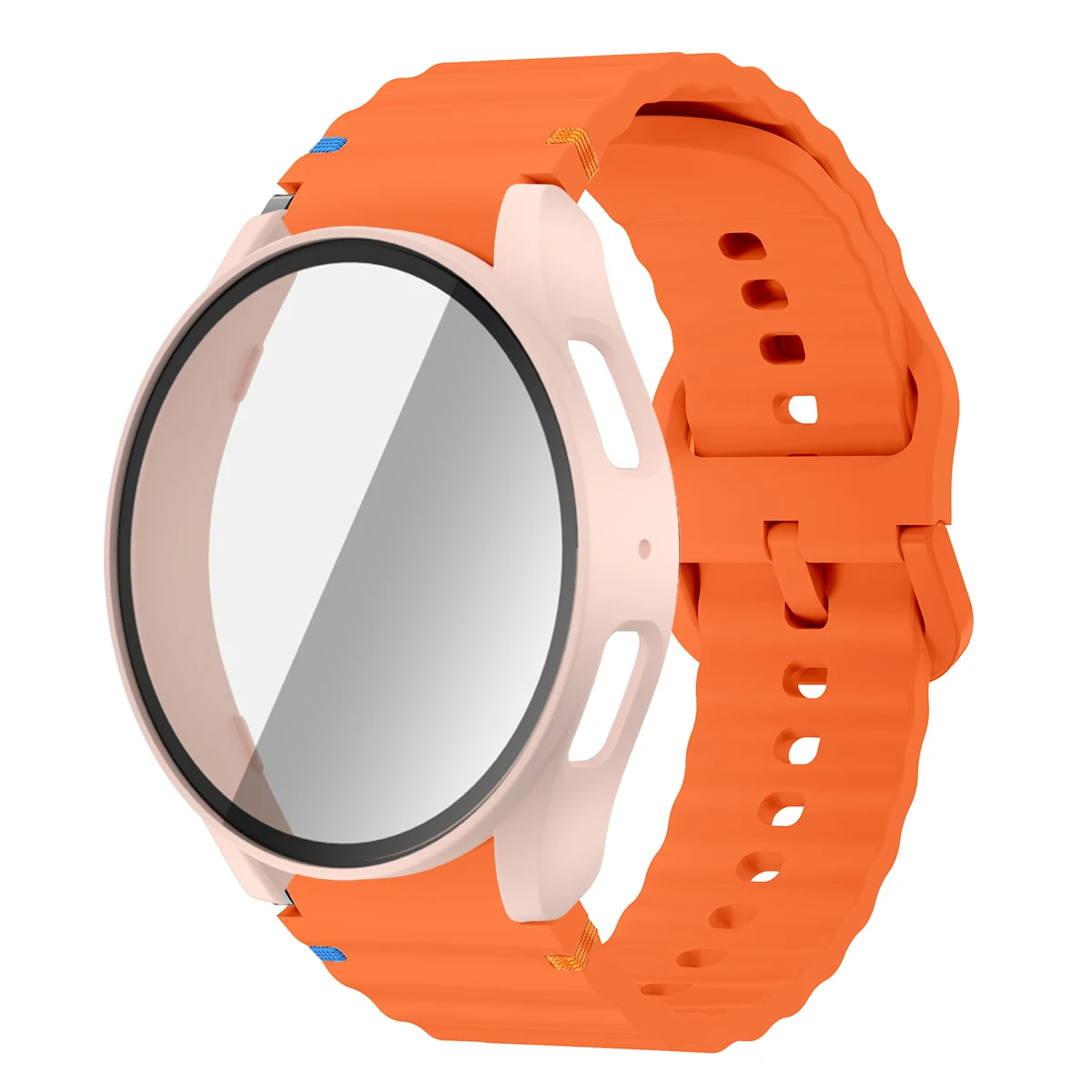 Silicone Watch Strap with Case and Screen Protector for 40-44mm Smartwatches - Durable Wrist Accessory