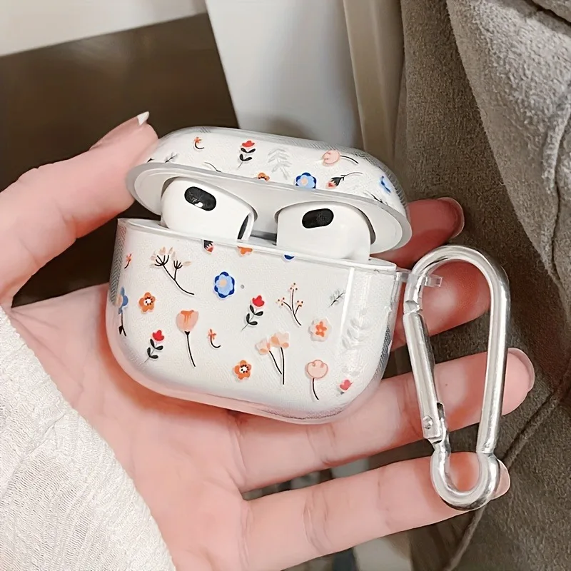 Clear Silicone AirPods Case with Keychain for AirPods Pro and 3 4