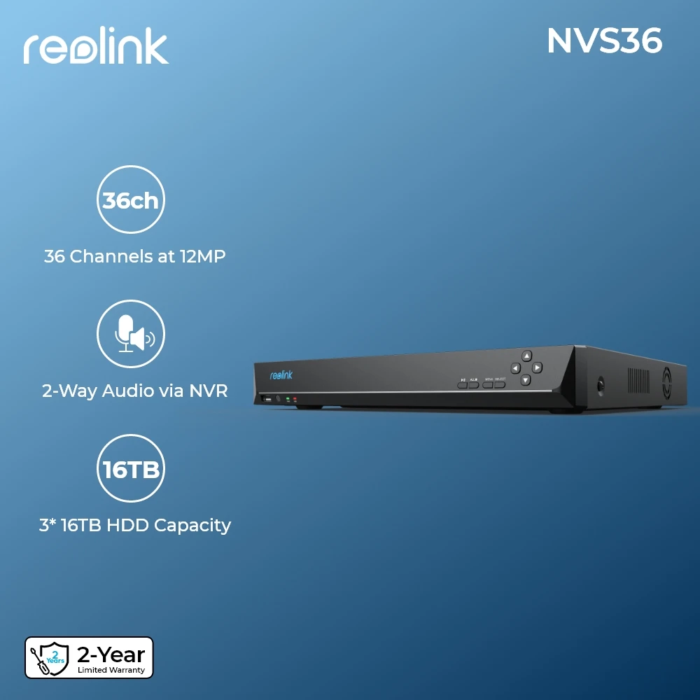 Reolink 36Ch 12Mp Sistema Di Telecamere Di Sicurezza Audio A 2 Vie 4K Nvr Per Telecamera Ip 5Mp/8Mp 24/7 Sistema Di Sorveglianza Di Registrazione Vide