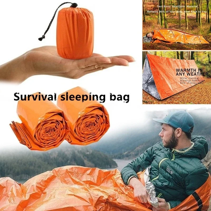 Outdoor Life Bivy Emergency Sleeping Bag Thermal Keep Warm Waterproof Mylar First Aid Emergency Blanke Camping