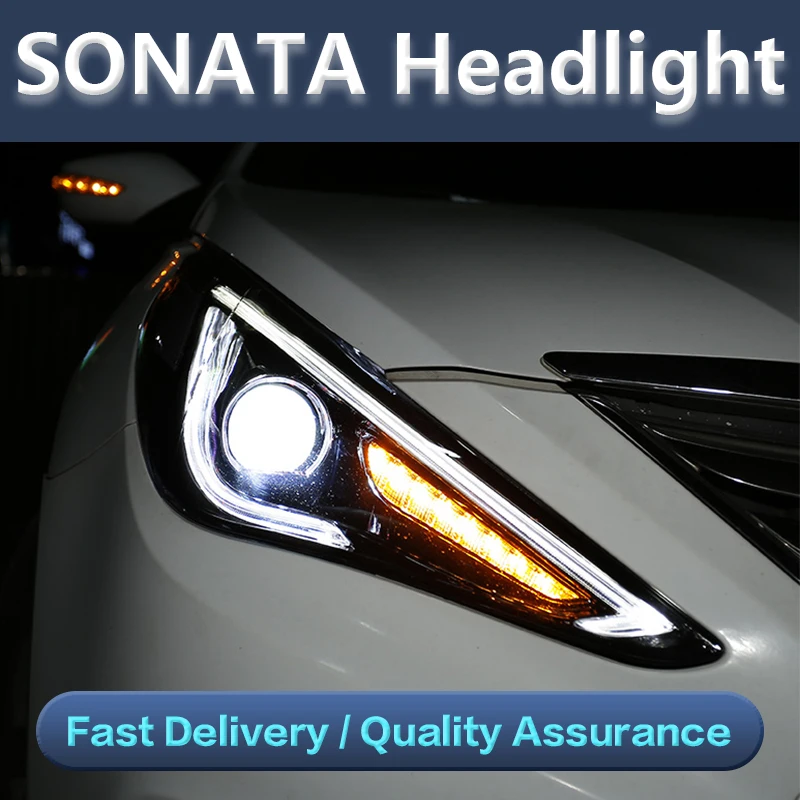 

Car Accessories Headlight For Hyundai Sonata 8 2011-2016 LED DRL Hella 5 Xenon Lens Hid H7 Sonata