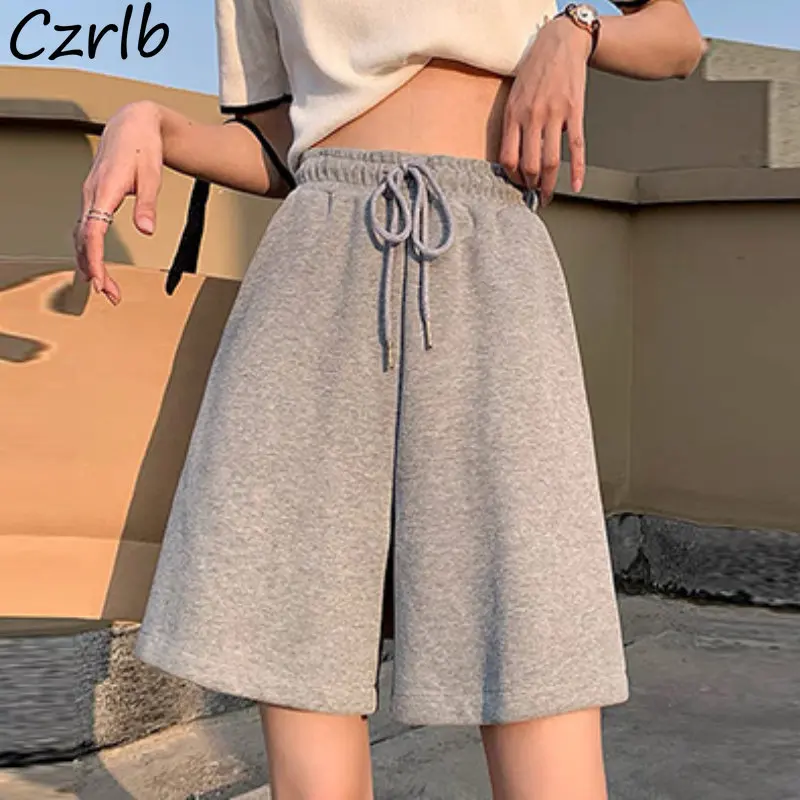 Shorts Women Casual Solid Baggy Fashion Drawstring Sporty Harajuku
