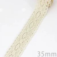 (5Meter/roll) White Beige Cotton Embroidered Lace Net Ribbons Fabric Trim DIY Sewing Handmade Craft Materials 3