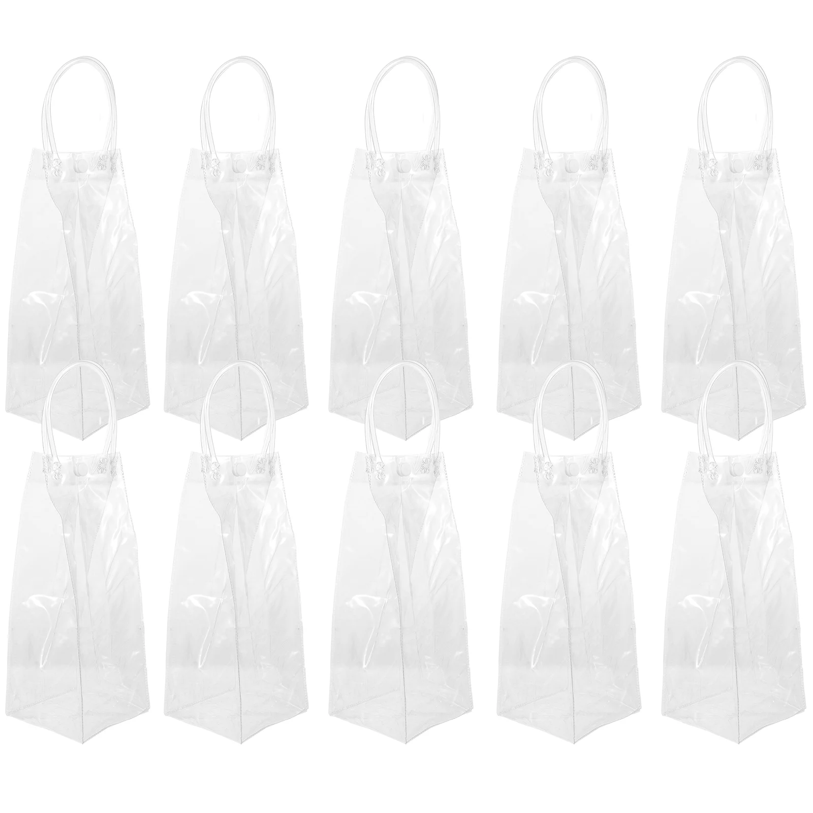 

Holidyoyo Clear Plastic Gift Bags for Wine Bottles - Reusable Tote Bags for Shopping, Parties, and Gifts